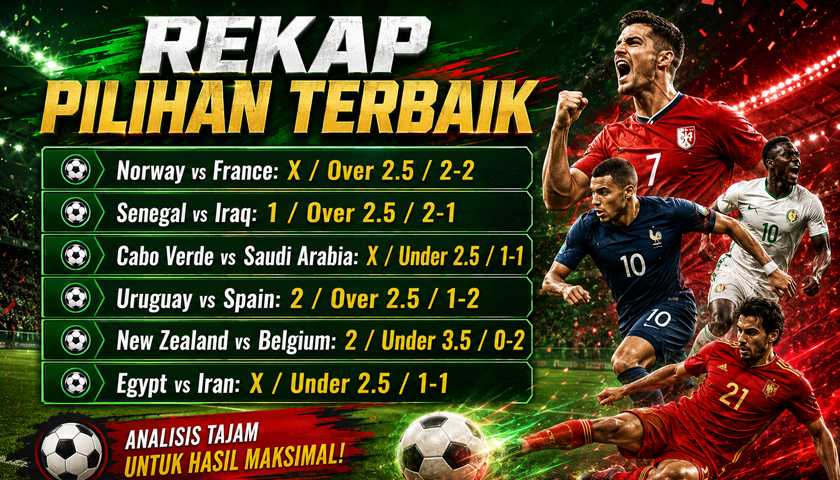 Piala Dunia Makin Ganas 27 Juni 2026: Prediksi Lengkap 1X2, Over/Under, BTTS, dan Skor Akhir