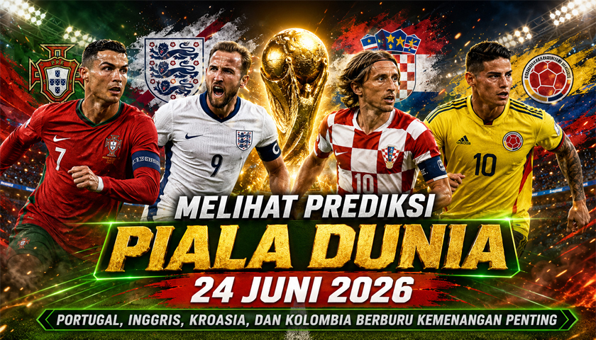 Melihat Prediksi Piala Dunia 24 Juni 2026: Portugal, Inggris, Kroasia, dan Kolombia Berburu Kemenangan Penting