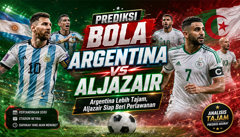 Prediksi Bola Argentina vs Aljazair: Argentina Lebih Tajam, Aljazair Siap Beri Perlawanan