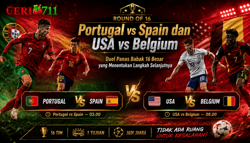 Portugal vs Spain dan USA vs Belgium: Duel Panas Babak 16 Besar yang Menentukan Langkah Selanjutnya