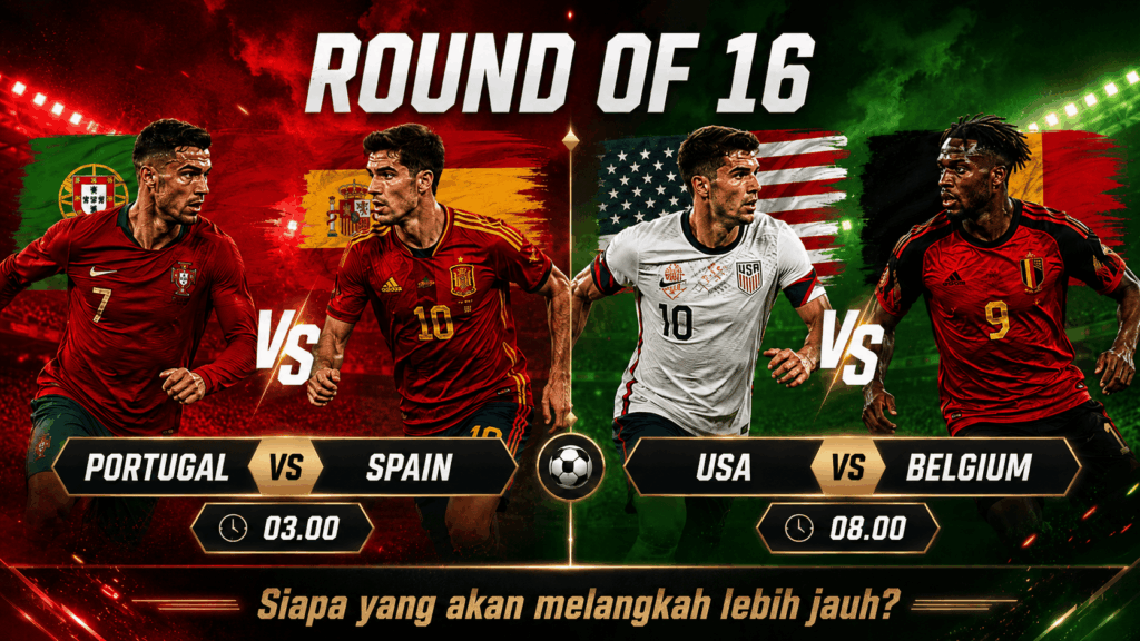 Portugal vs Spain dan USA vs Belgium: Duel Panas Babak 16 Besar yang Menentukan Langkah Selanjutnya
