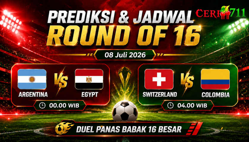 Prediksi dan Jadwal Round of 16: Argentina vs Egypt, Switzerland vs Colombia